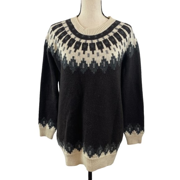 URBAN OUTFITTERS BDG OVERSIZED FAIR ISLE NORDIC WOOL BLEND KNIT SWEATER SMALL - Picture 1 of 10